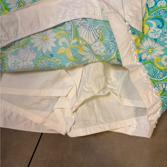 Lily Pulitzer blue and yellow Floral shell Print Cotton Skorts size 8 worn once - Picture 8 of 8